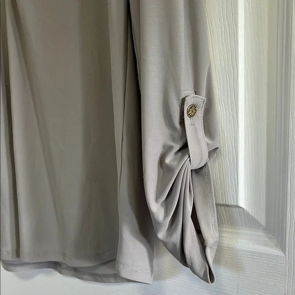 Anne Klein Gray Zip-Up Top - Picture 4 of 6